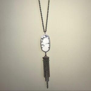 Kendra Scott Rayne Long Pendant Necklace in Marble